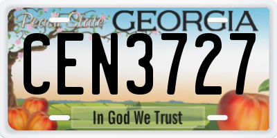 GA license plate CEN3727