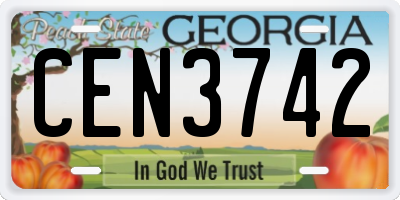 GA license plate CEN3742
