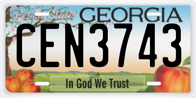 GA license plate CEN3743