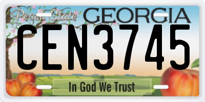 GA license plate CEN3745