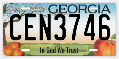 GA license plate CEN3746