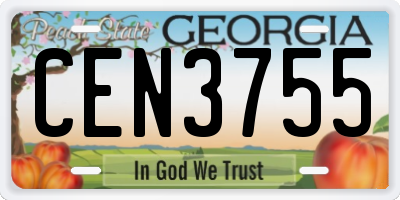 GA license plate CEN3755