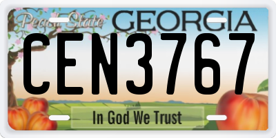 GA license plate CEN3767