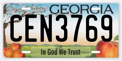GA license plate CEN3769