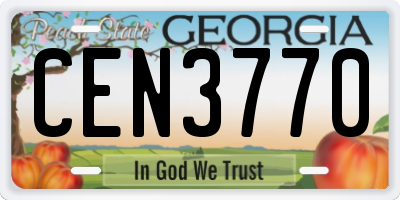 GA license plate CEN3770