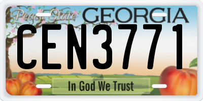 GA license plate CEN3771