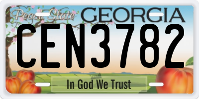 GA license plate CEN3782