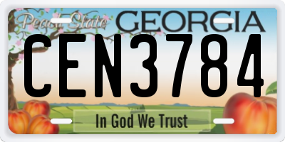 GA license plate CEN3784
