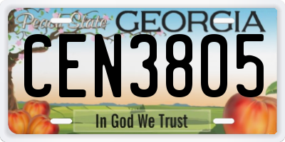 GA license plate CEN3805
