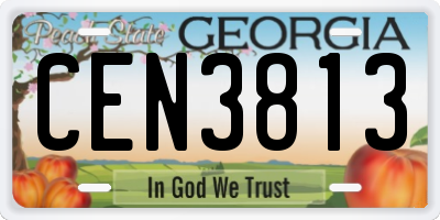 GA license plate CEN3813