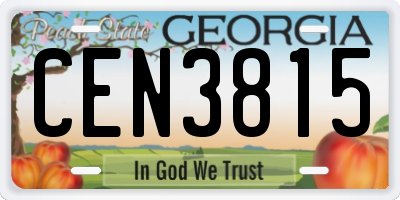 GA license plate CEN3815