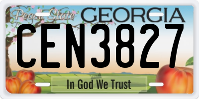 GA license plate CEN3827