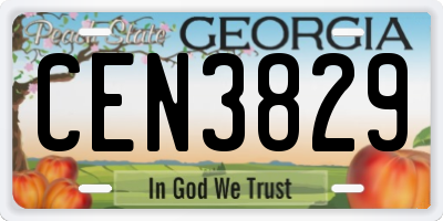GA license plate CEN3829