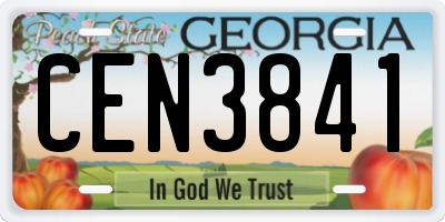 GA license plate CEN3841