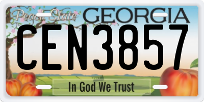 GA license plate CEN3857