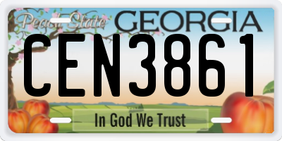 GA license plate CEN3861