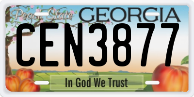 GA license plate CEN3877