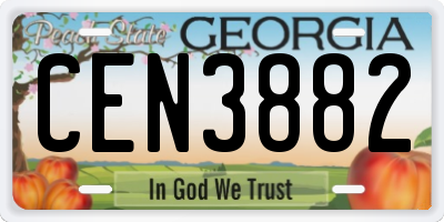 GA license plate CEN3882