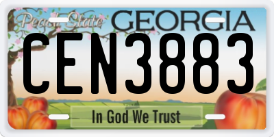 GA license plate CEN3883