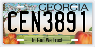 GA license plate CEN3891