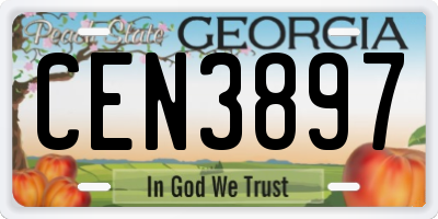 GA license plate CEN3897