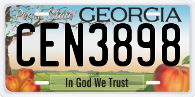 GA license plate CEN3898