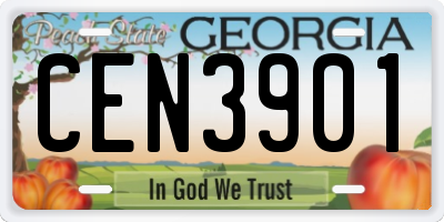 GA license plate CEN3901