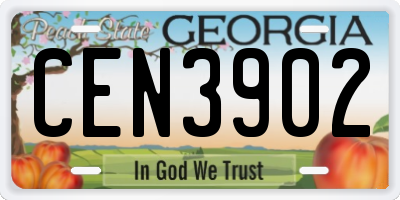 GA license plate CEN3902