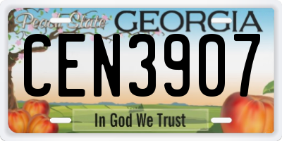 GA license plate CEN3907