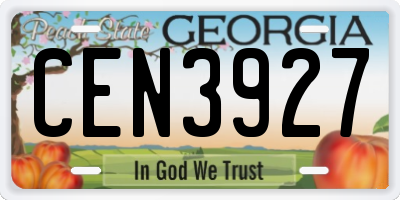 GA license plate CEN3927