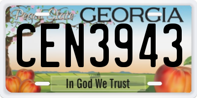 GA license plate CEN3943