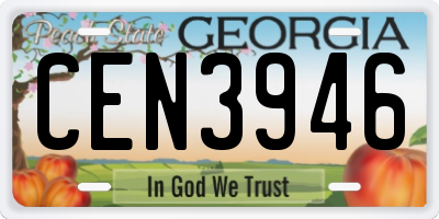 GA license plate CEN3946