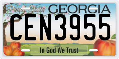 GA license plate CEN3955