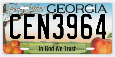 GA license plate CEN3964