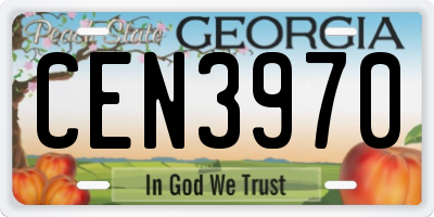 GA license plate CEN3970