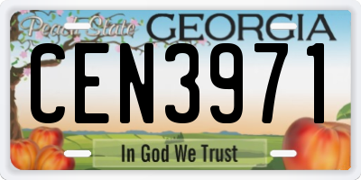 GA license plate CEN3971