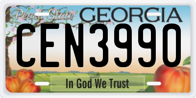 GA license plate CEN3990