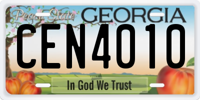 GA license plate CEN4010