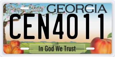 GA license plate CEN4011
