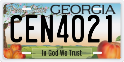 GA license plate CEN4021