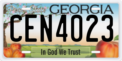 GA license plate CEN4023
