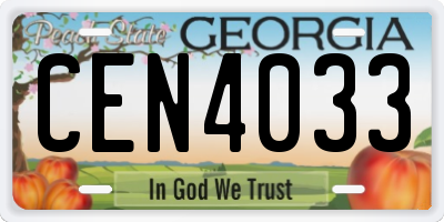 GA license plate CEN4033