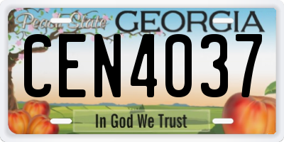 GA license plate CEN4037