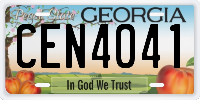 GA license plate CEN4041