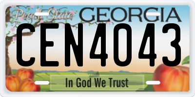 GA license plate CEN4043