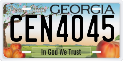 GA license plate CEN4045