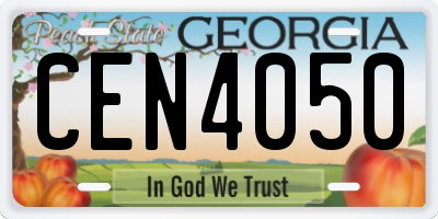 GA license plate CEN4050