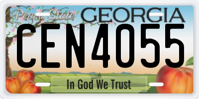 GA license plate CEN4055