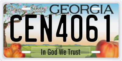 GA license plate CEN4061