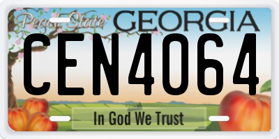 GA license plate CEN4064
